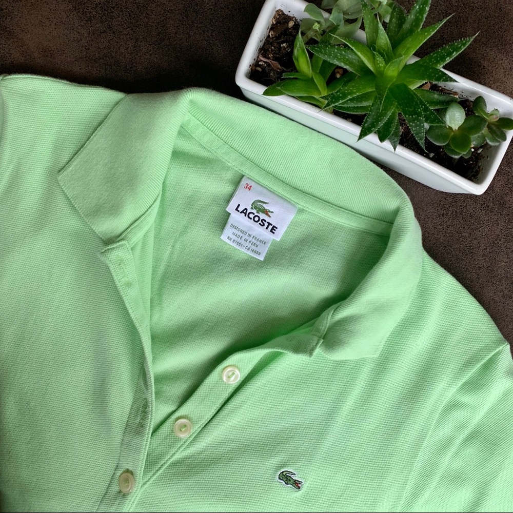 Lacoste Lime Green Cotton Polo Classic Fit T-Shirt